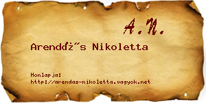 Arendás Nikoletta névjegykártya