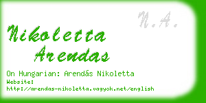 nikoletta arendas business card